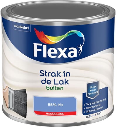 Flexa - Strak In De Lak Buitenlak Hoogglans - 85% Iris - Mengverf - 500 Ml