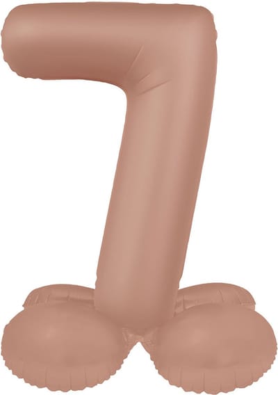 Folat - Staande folieballon Cijfer 7 Vintage Rose - 72 cm