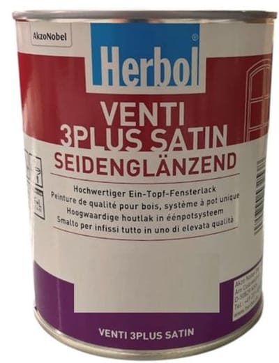 Herbol Venti 3Plus Satin, Solventgedragen zijdeglanslak ( 1 pot systeem) - 1 L - Wit