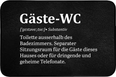 Badmat 90x60 cm - Antislip - Quotes - Gäste-wc - Definitie - Zwart - Spreuk - Badmatten voor badkamer - Badkamermat - Douchemat - Badkamer mat