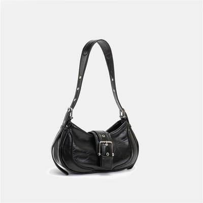 Dames Tassen: Niche, High-end, Baguette Tassen, Retro, Hot Girl Onderarmtassen, Veelzijdig, Instagram Enkelvoudige Schouder Handtassen zwart