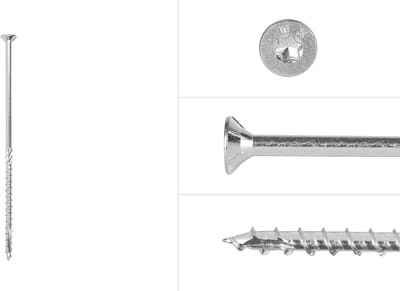 Wovar Spaanplaatschroeven Verzinkt 6 x 160 mm Torx 30 Deeldraad | Doos 100 Stuks
