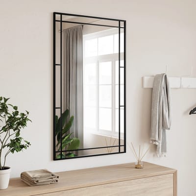 vidaXL - Wandspiegel - rechthoekig - 60x100 - cm - ijzer - zwart