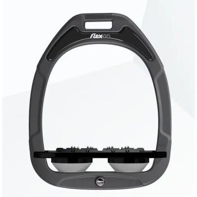 Platte Ultra Grip stijgbeugels antraciet/zwart/grijs Flex-On Green Composite
