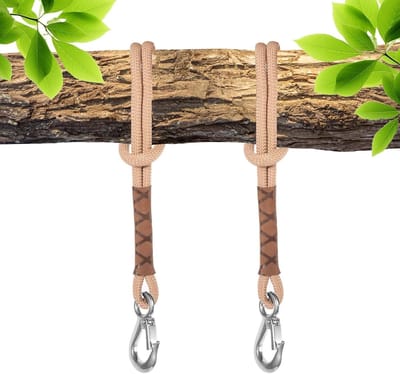 Verstelbare Hangstoel Bevestiging met Carabiner voor Bomen - 2 Stuks, 60 cm, Ideaal voor Hangmatten en Tuinschommels
