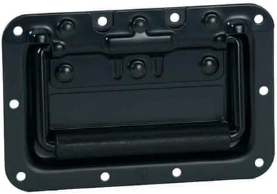 Adam Hall 34082BLK ininklapbare handgreep geveerd zwart, in inbouwplaat - Greep