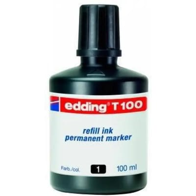 edding T100 navulinkt voor permanent markers – zwart - 100ml - potje
