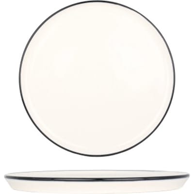 Bonna Dessertbord - Linea Black - Porselein - 22 cm - set van 6