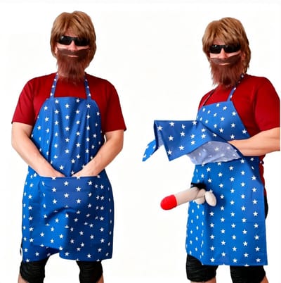 Daity Novelty-schort — "Mad Chef" Gagschort — Creatief grapschort voor mannen — Leuk schort als grapcadeau — Een verrassingscadeau in de zak