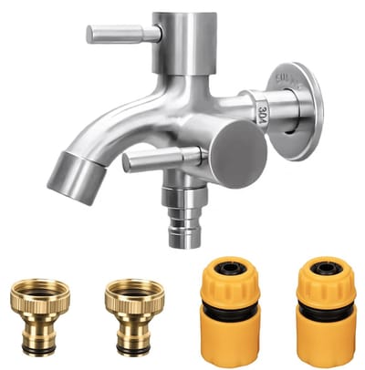 Dailygoods- Dubbele Tapkraan Roest- en Vorstbestendig - 1/2" Slangaansluitingen - Messing - Tuinkraan - Waterkraan - Hoogwaardig Materiaal