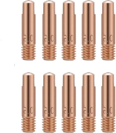 Set van 10 Stuks 15AK Stroomdoppen voor MIG/MAG Lassen - 0.6mm M6 x 24mm Koper Contactpunten voor Lasapparatuur en Verbruiksmaterialen
