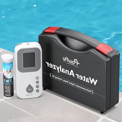 7-in-1 Digitale Water Testset voor Zwembaden en Spa's, 50 Teststrips voor pH, Chloor en Alkaliniteit