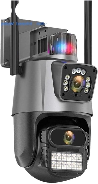 Beveiligingscamera Dubbele Lens - IP Camera PTZ - Buiten Bewaken - AI Menselijke Detectie - 8 MP 4K Resolutie - Zwart