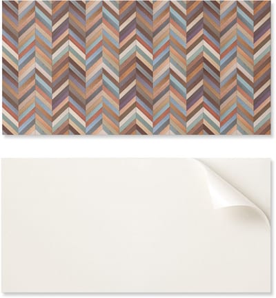 Zelfklevend vinyl badkamerpaneel met print, 100x50 cm, visgraat houtpatroon