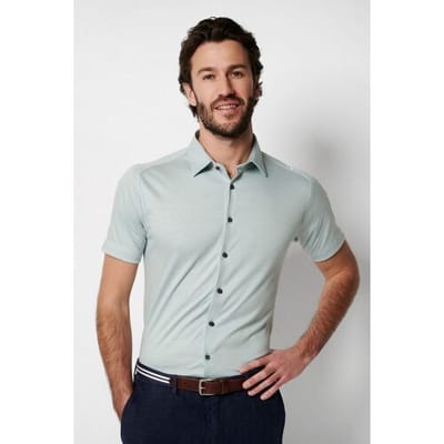 Desoto Overhemd Uni Short Sleeve Piqué Kent Collar Powder Blue / male