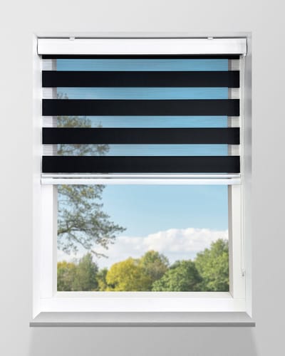 Duo Rolgordijn Lichtdoorlatend - Zwart - 40x175cm