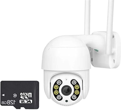 Beveiligingscamera Buiten - IP Camera - Huis Bewaken - 4K 8MP HD Resolutie - PTZ Pan-Tilt - Wit