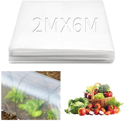 Ynkkvre - kasfolie - 2m x 6m PE afdekzeil voor serre tunnel - UV-bestendig tuinfolie voor groente en tomaten - duurzame polyethyleen kasafdekking