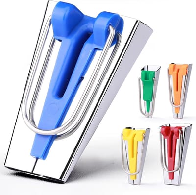 Bias Tape Maker 5 Maten - 6,3 mm 9,5 mm 12,7 mm 19 mm 25,4 mm - Snelle en Eenvoudige Glijdende Bandvormer voor Stof, Quilten en Naaien - Stevige Metalen Constructie - Geschikt voor Alle Soorten Stof