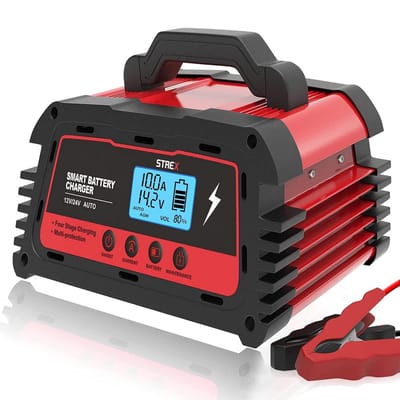 Acculader - Batterijlader Druppellader - Accu's Opladen - Reparatiemodus - 12/24V 5/10/25A - Zwart