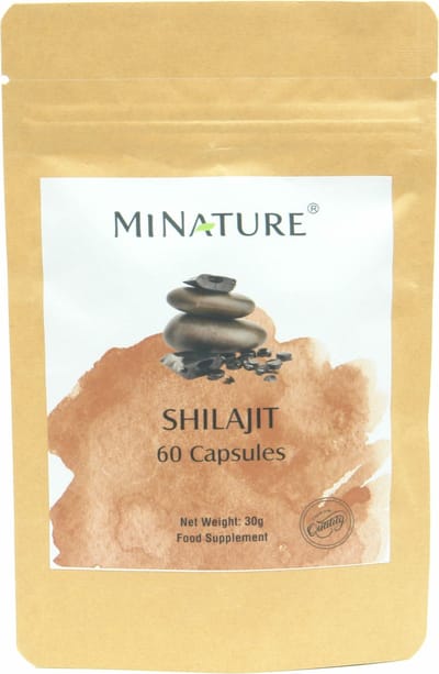 Shilajit Capsules 60 stuks - 450mg Shilajit Poeder per Vegan Capsule - Mumijo, Asphaltum - 100% Plantaardig