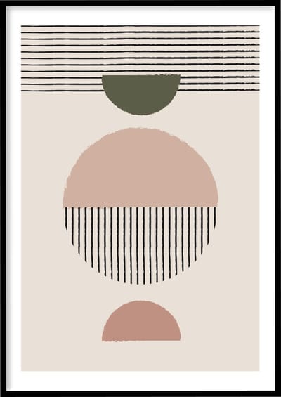 Poster Abstract Black Lines - 30x40 cm - Abstracte poster - Exclusief fotolijst – WALLLL