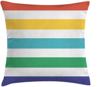 ABAKUHAUS Kussenhoes – Regenboog Gestreept – 40x40 cm – Tweezijdig bedrukt, Rits