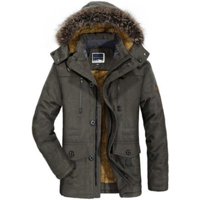 Winter middellange en lange katoen-gewatteerde kleding heren fluwelen verdikte grote maat middelbare leeftijd en ouderen warme katoenen kleding 7XL black