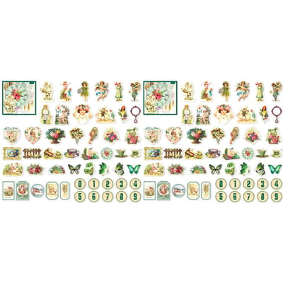 100 feuilles d'autocollants vintage résistants à la décoloration pour scrapbooking, carnet de notes, jardin beige