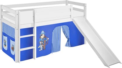 Halfhoogslaper Piraat Blauw met tent en glijbaan