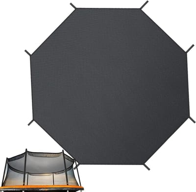 Trampoline parasolhoes - Ronde afdekking - Bescherming tegen zon - Snelle regenafvoer - Tot 14 voet - Zwart