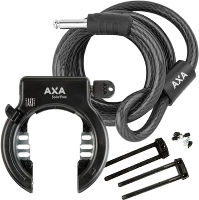 AXA Solid Plus Ringslot ART2 + AXA RLD 180 cm Insteekkabel + Falkx Flex Mount