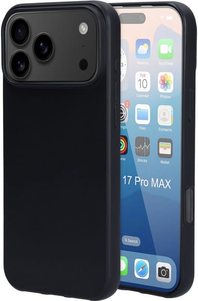 Mobiparts hoesje geschikt voor Apple iPhone 17 Pro Max - Zacht TPU - Schokabsorberend TPU - Grip Coating - Zwart