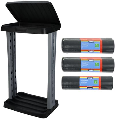 Vuilniszakhouder incl vuilniszakken - 60 l - 36x zakken - vuilnisbak/prullenbak