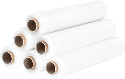 Witte Handmatige Stretchfolie 6 Rollen 2,2 kg Palletwikkelfolie 500mm 30my
