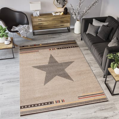Tapiso Maroko Vloerkleed Woonkamer Rug Tapijt Beige Maat- 140x190