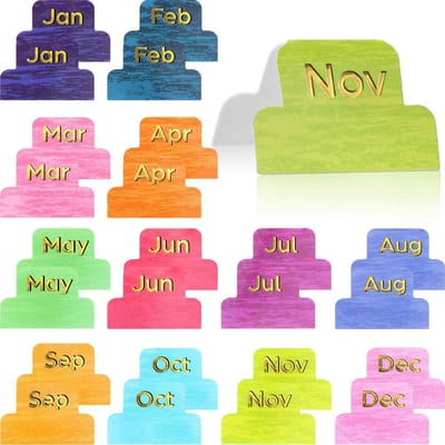 Dailygoody - 24 Stuks Maandelijkse Planner Tabbladen - Kleurrijke Stickers - Decoratieve Accessoires - Zelfklevende Planner Tabs - Geschikt voor Organ...