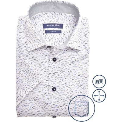 Ledûb Overhemd Sketch Fantasy Semi-Spread Modern Fit Groen / male