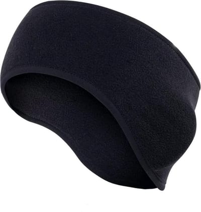 Fleece Oorwarmer Band - sport hoofdband - zwarte Hoofdband Winter - Dames / Heren - Zwart