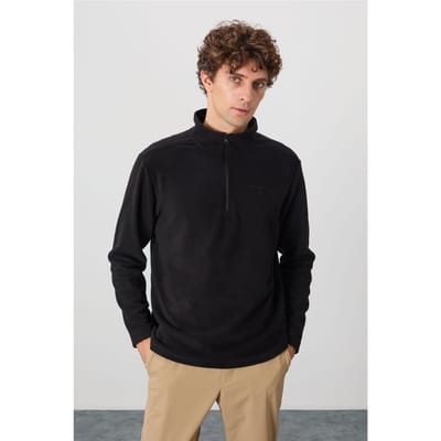 Mannen Pluche Half-Zip Sweatshirt