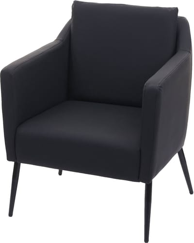 Lounge fauteuil MCW-H93a, fauteuil cocktail fauteuil relax ~ kunstleer zwart