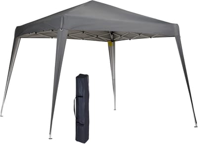 Pop-Up Partytent 3x3m Grijs - Opvouwbaar Tuinpaviljoen met UV-Bescherming en Draagtas