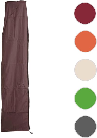 Beschermhoes MCW voor zweefparasol tot 4,3 m (3x3 m), afdekhoes met ritssluiting ~ bruin