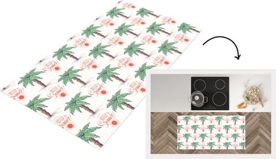 Keukenloper - Loper keuken - Palmboom - Zomer - Patronen - 120x60 cm - Keukenloper vinyl