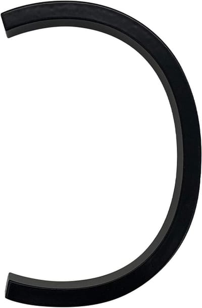 Huisnummer - Adresbordje - Huis Herkenbaar - Drijvend Design - 125mm - Zwart