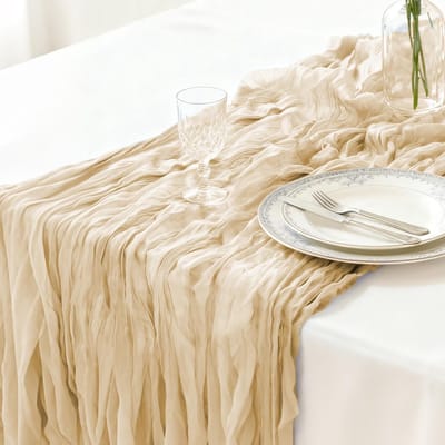 Lichtbeige Kaasdoek Tafelkleed 90 x 300 cm voor Bohemian Tafelversiering bij Bruiloften, Feesten en Verjaardagen