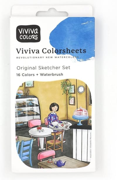 Aquarelverf Set met 16 levendige kleuren - Ideaal voor buiten en onderweg