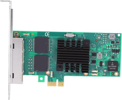 Netwerkkaart - PCI Express NIC - Server Uitbreiding - Vier Gigabit Poorten - PCIE 2.1 X1 - Groen