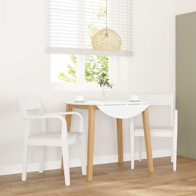 vidaXL - Eetkamerstoelen - 2 - st - massief - hout - rubber - wit