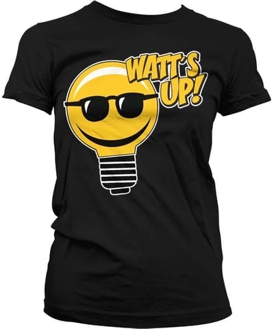 Hybris Watt's Up! Girly T-shirt voor dames, zwart